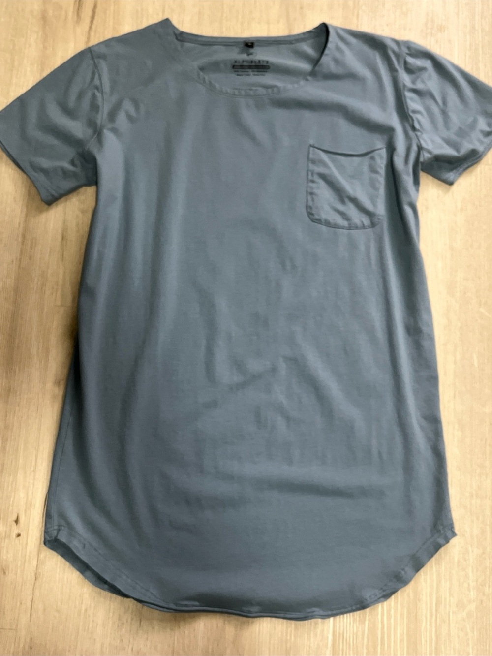 Alphalete Women's Slate Blue Short Sleeve Long Premium SS Pocket Tee